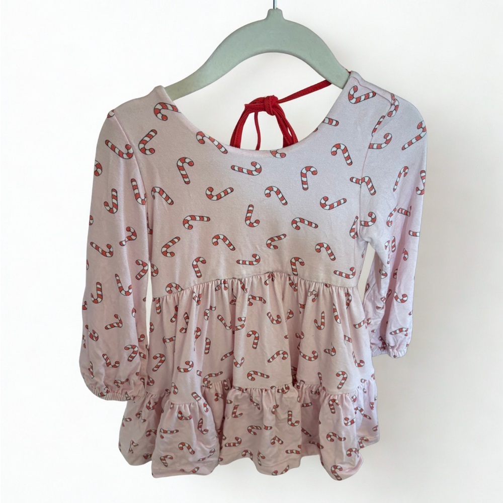 Love + Grow — Candy Cane Print Kids Top
